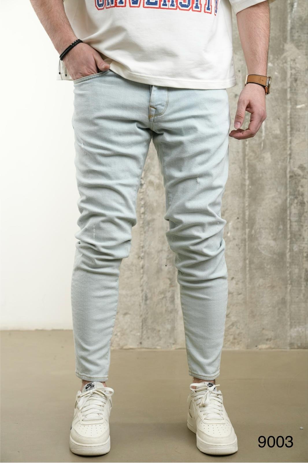 Ice Blue Slim Fit Chinos