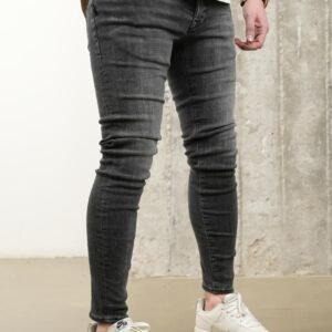 Charcoal Grey Stonewashed Pants