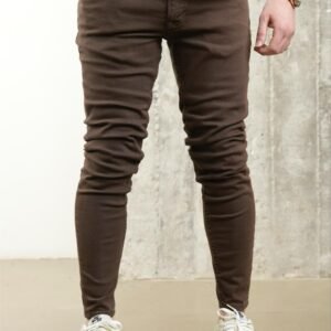 Chocolate Brown Stretched Fit Joggers