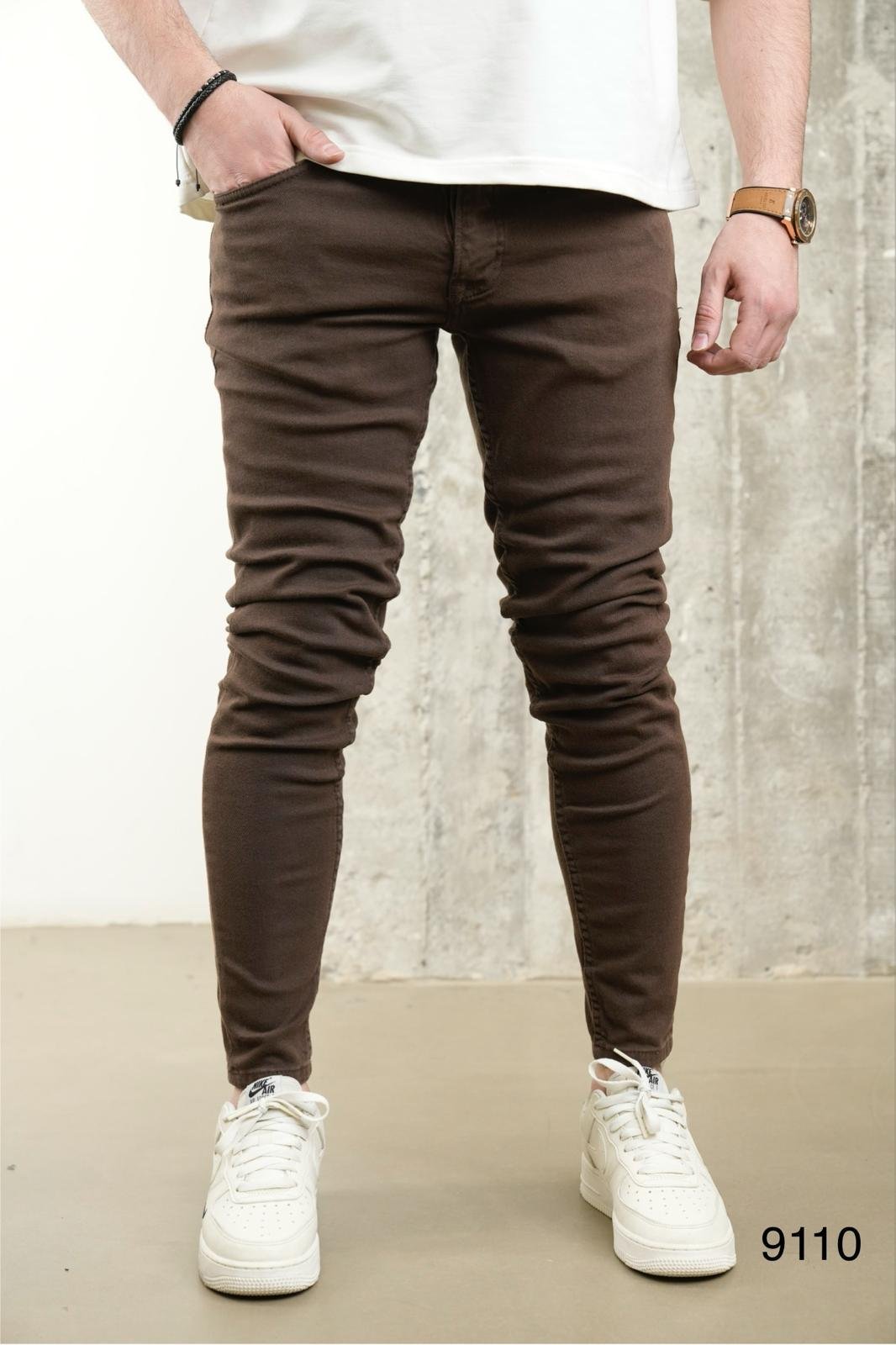 Chocolate Brown Stretched Fit Joggers