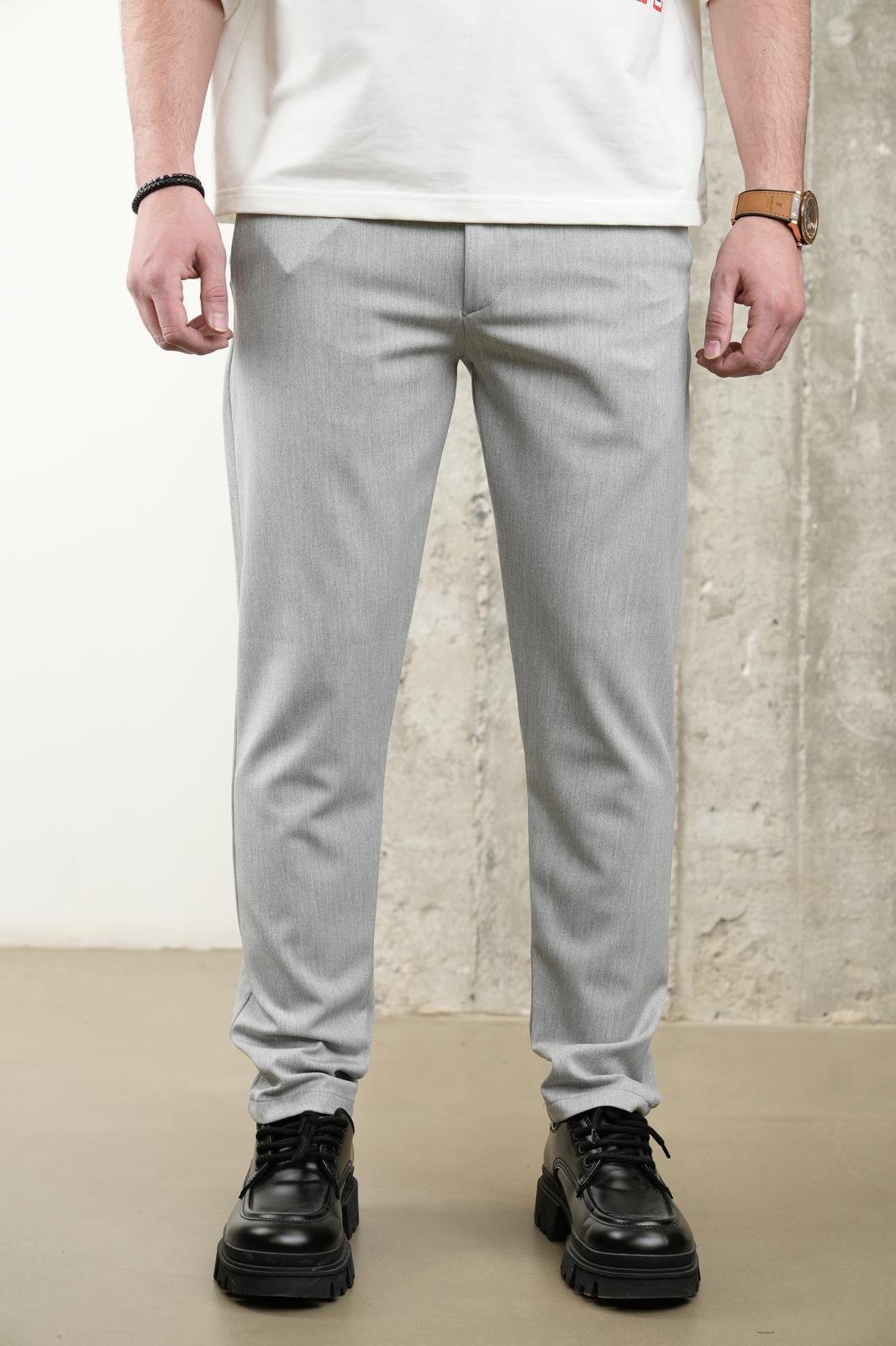 Khaki Beige Cotton Trousers