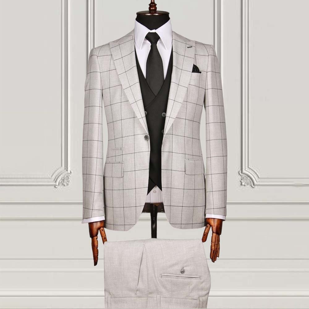 Classic White Tuxedo with Black Shawl Lapel