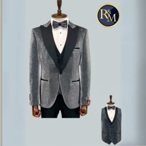 Grey Textured Groom Tuxedo