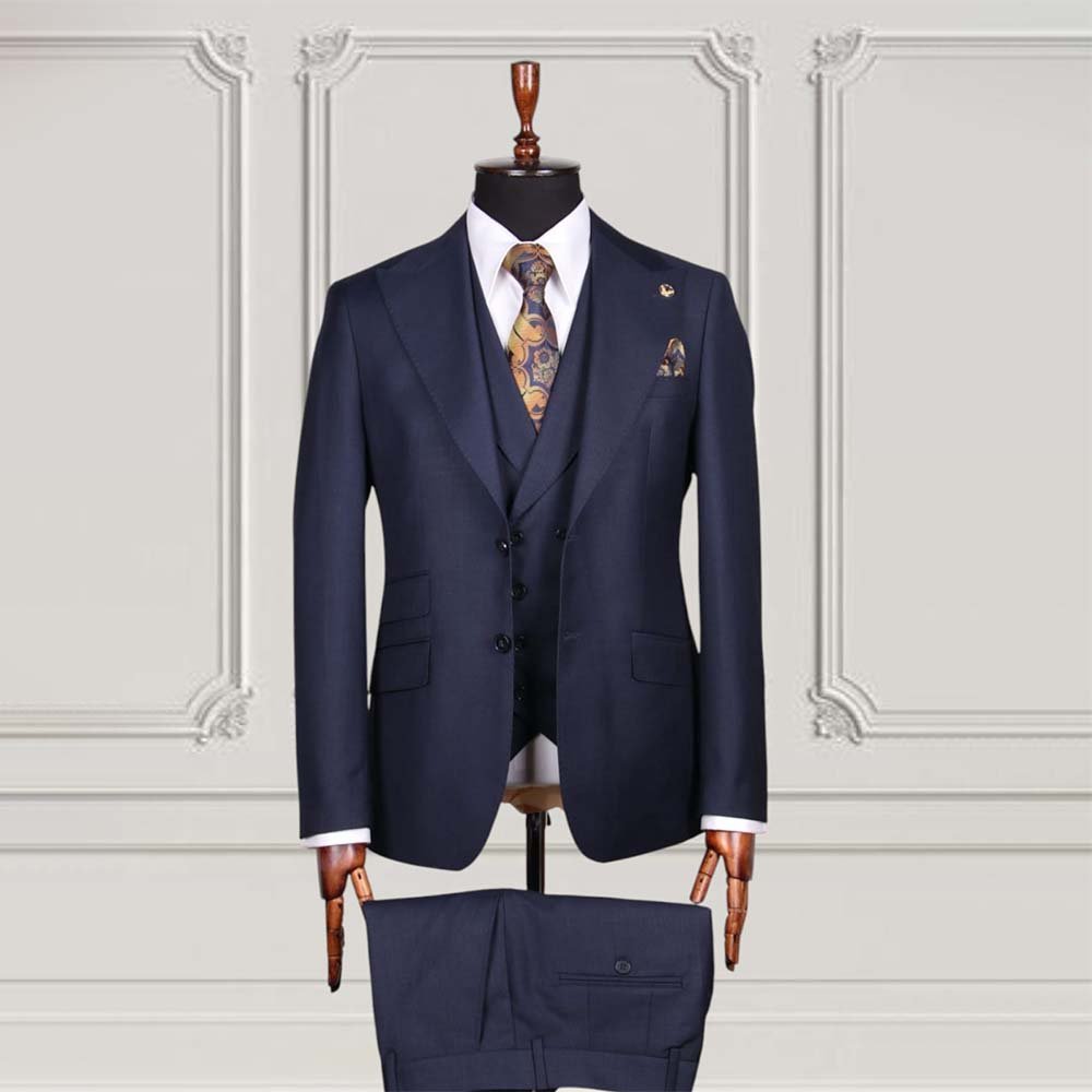 Navy Blue Tuxedo with White Shirt