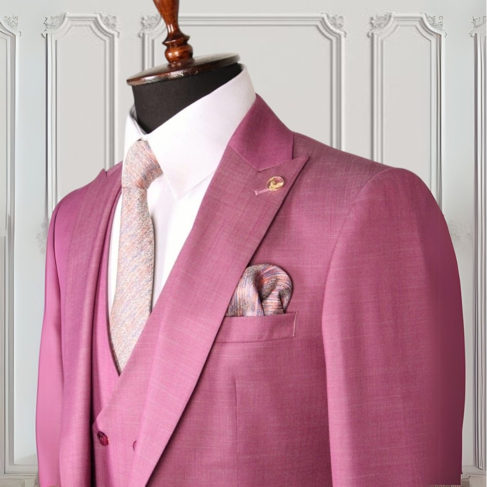 Rose Pink Textured Blazer Set